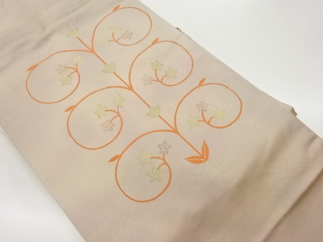 引箔変わり花唐草模様織出し名古屋帯